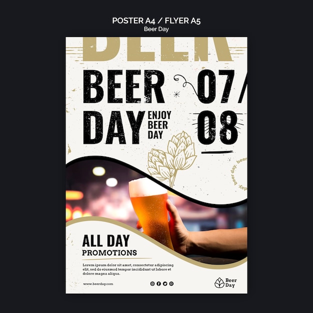 PSD grátis modelo de cartaz - dia da cerveja