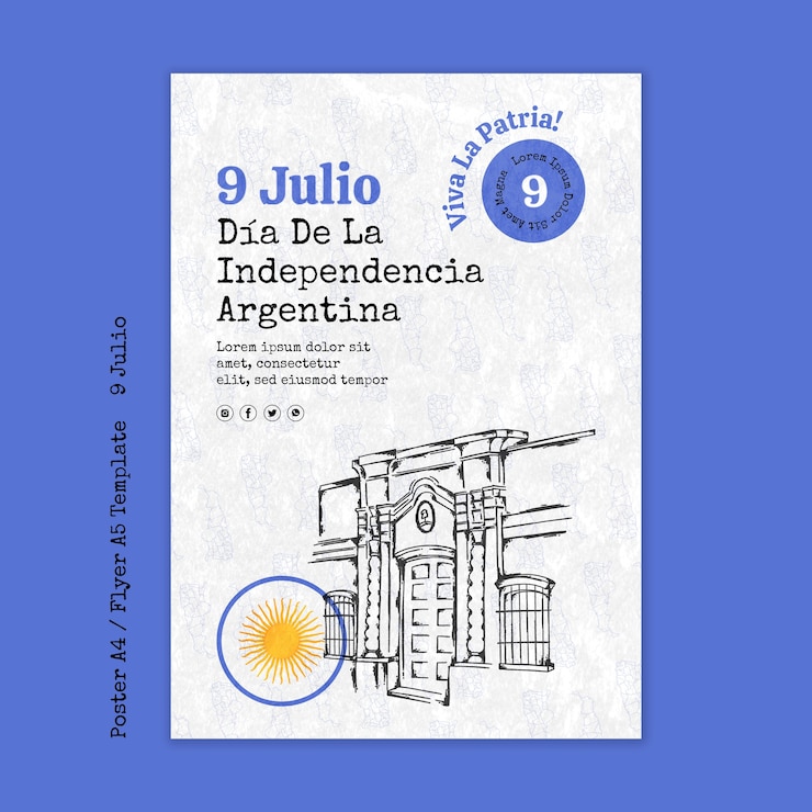 PSD grátis modelo de cartaz - dia da independência da argentina
