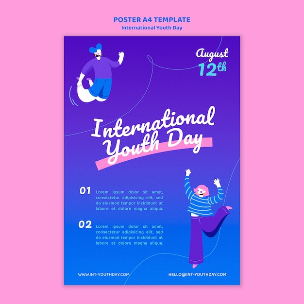 Modelo de cartaz do dia internacional da juventude