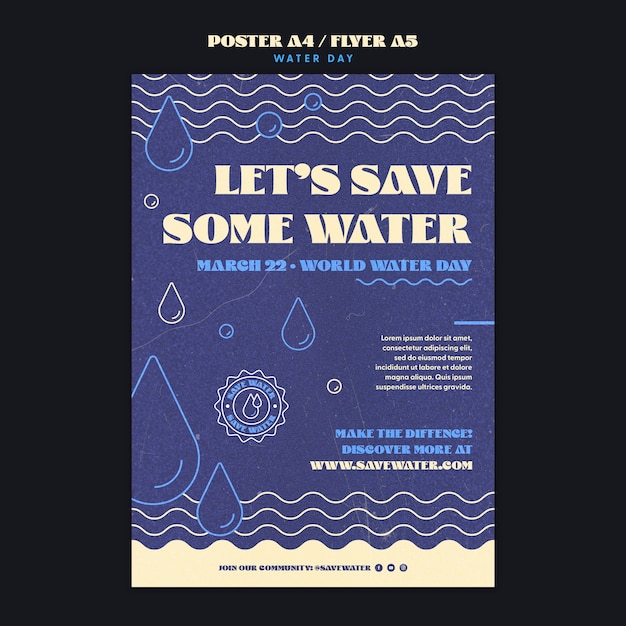 Modelo de cartaz do dia mundial da água