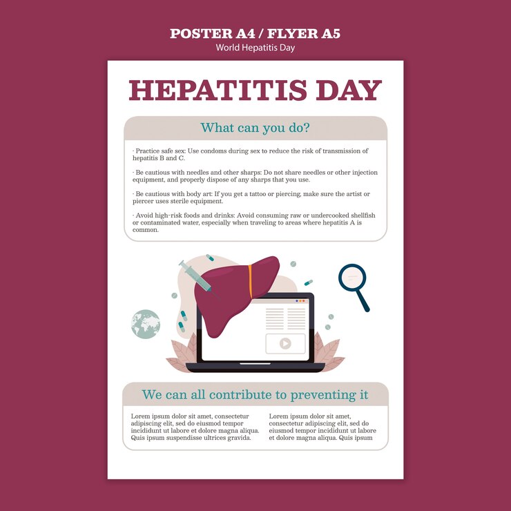 PSD grátis modelo de cartaz do dia mundial da hepatite