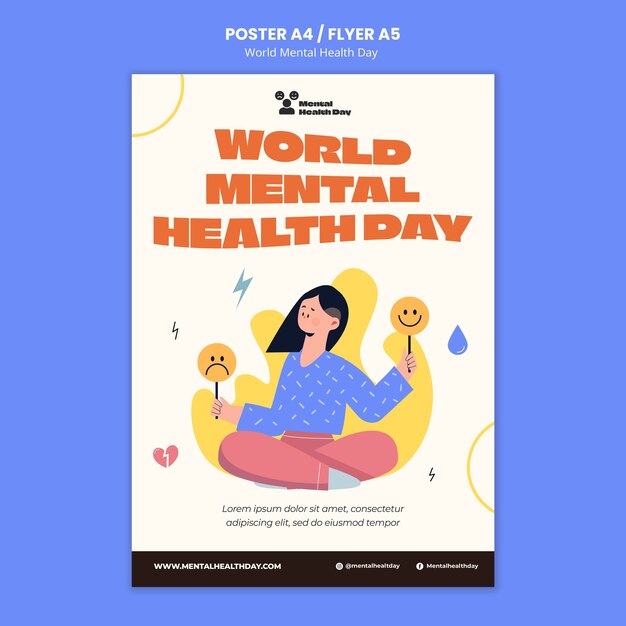 Modelo de cartaz do dia mundial da saúde mental