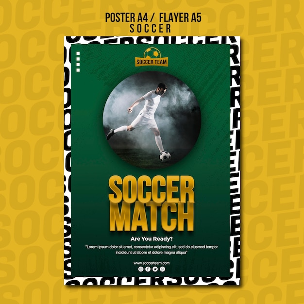 Modelo de cartaz - escola de futebol de futebol