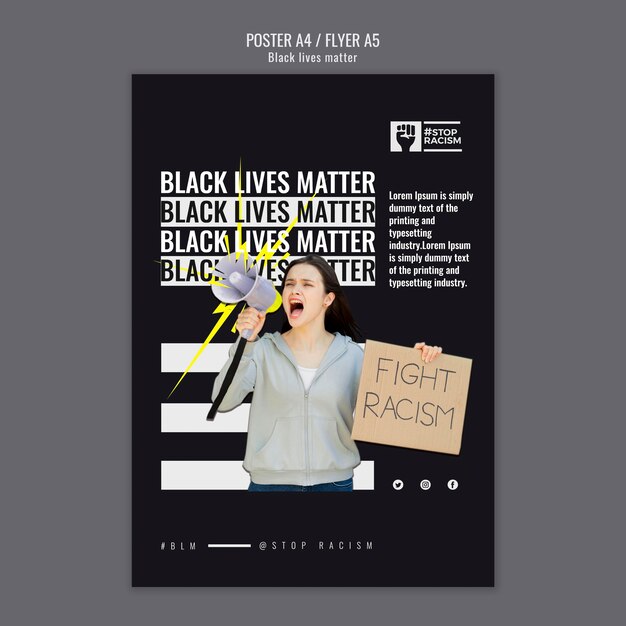 Modelo de cartaz - matéria negra de vidas