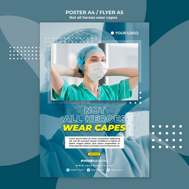 Modelo de cartaz - nem todos os heróis usam capas