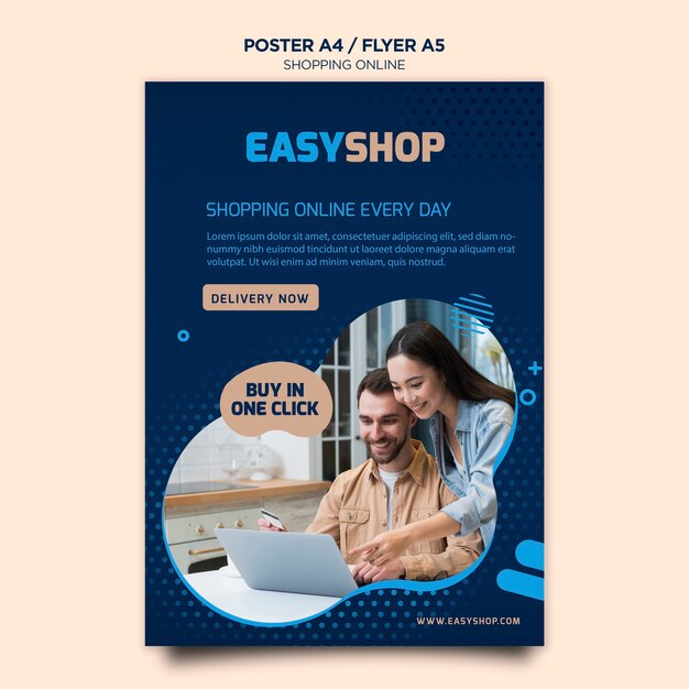 Modelo de cartaz on-line de compras