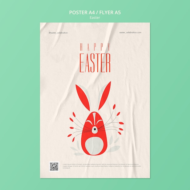 PSD grátis modelo de cartaz para a celebração da páscoa