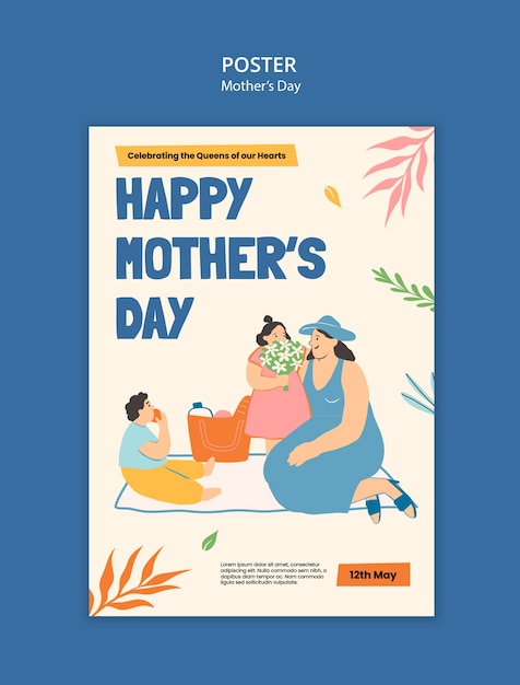 Modelo de cartaz para a celebração do Dia da Mãe
