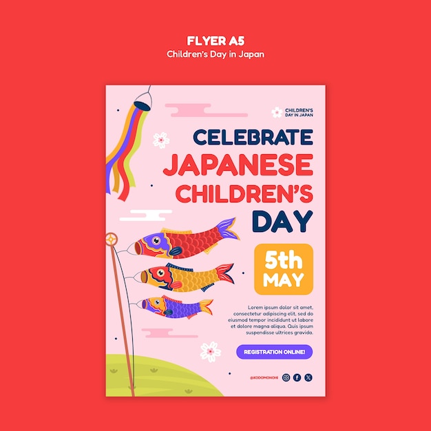 PSD grátis modelo de cartaz para a celebração do dia das crianças