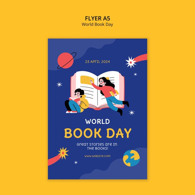 Modelo de cartaz para a celebração do Dia Mundial do Livro