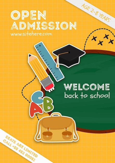 Modelo de cartaz para anúncio da escola
