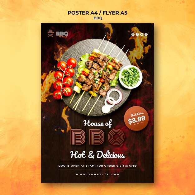 Modelo de cartaz para churrasco