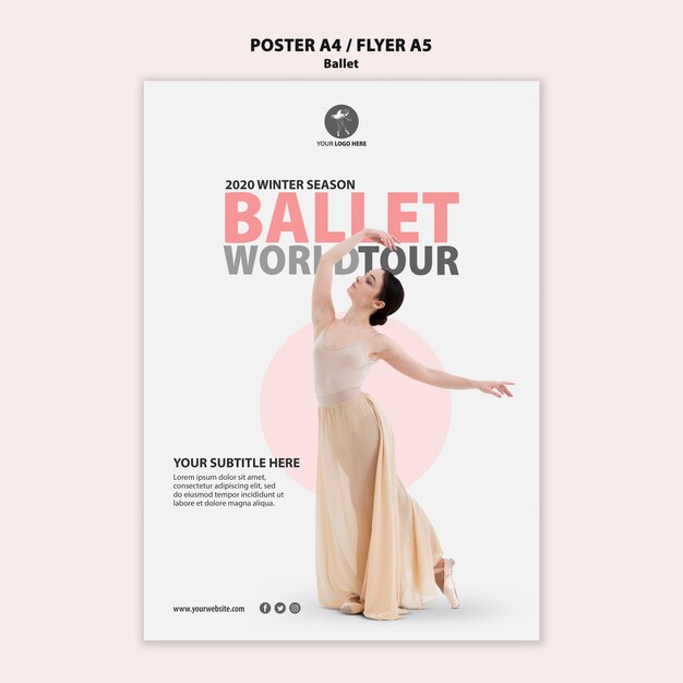Modelo de cartaz para desempenho de balé