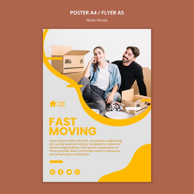 Modelo de cartaz para empresa de mudança de casa