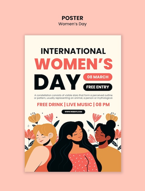 Modelo de cartaz para o Dia da Mulher