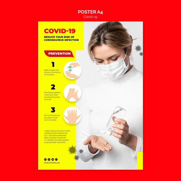 Modelo de cartaz - prevenção de coronavírus