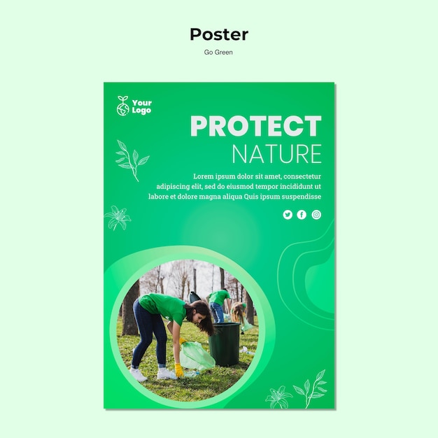 Modelo de cartaz - proteger a natureza