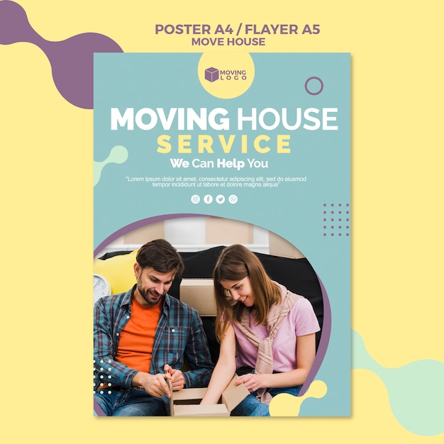 Modelo de cartaz - serviço de mudança de casa