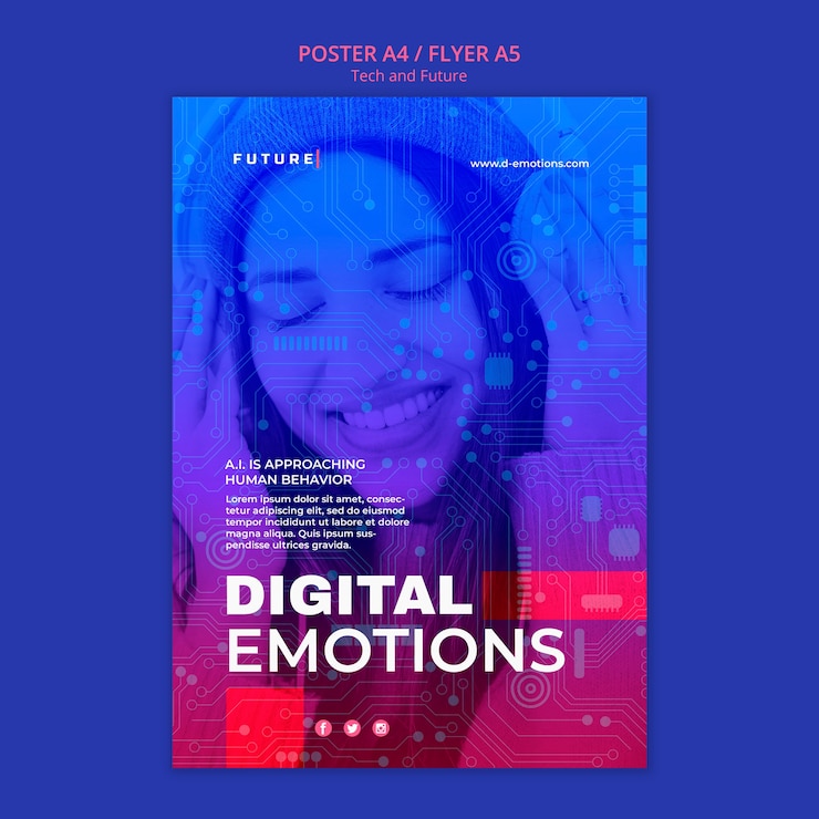 PSD grátis modelo de cartaz - tecnologia e conceito futuro