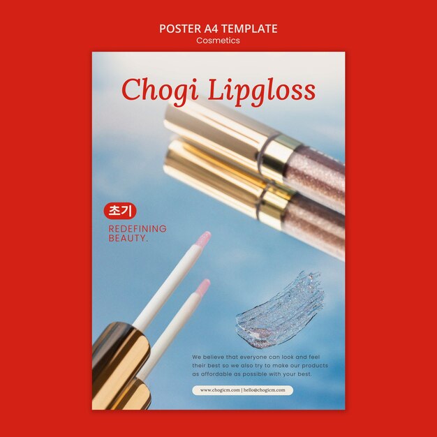 Modelo de cartaz vertical de cosméticos de beleza coreana
