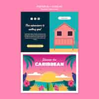 PSD grátis modelo de cartaz vertical de destino de viagem caribenho