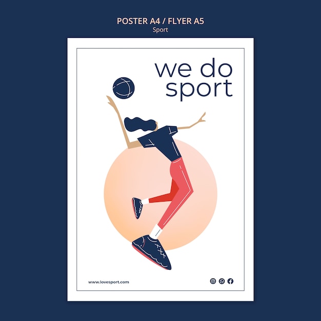 PSD grátis modelo de cartaz vertical de esportes e atletismo