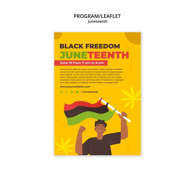 PSD grátis modelo de celebração da liberdade de juneteenth