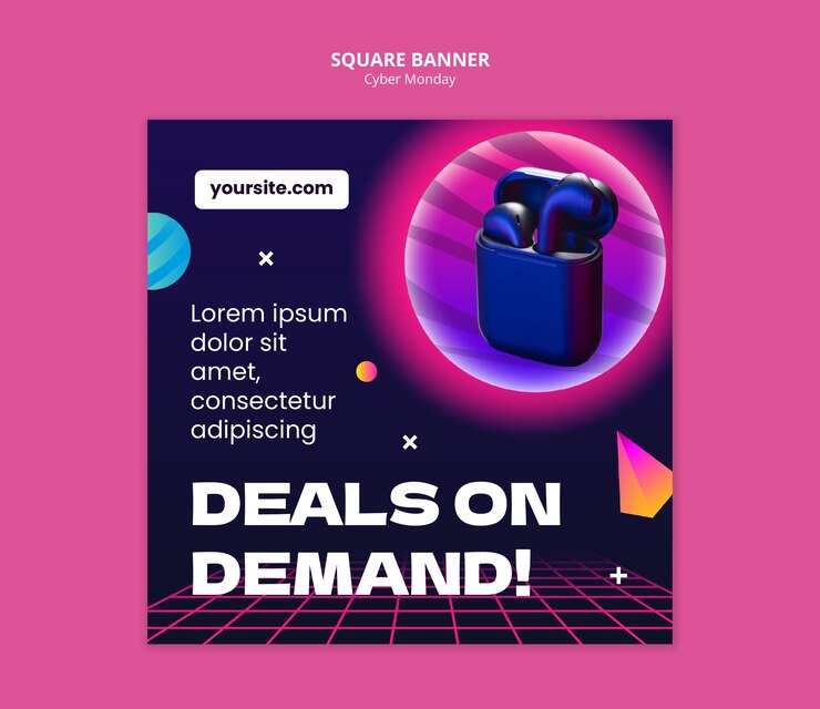 PSD grátis modelo de celebração de neon cyber monday