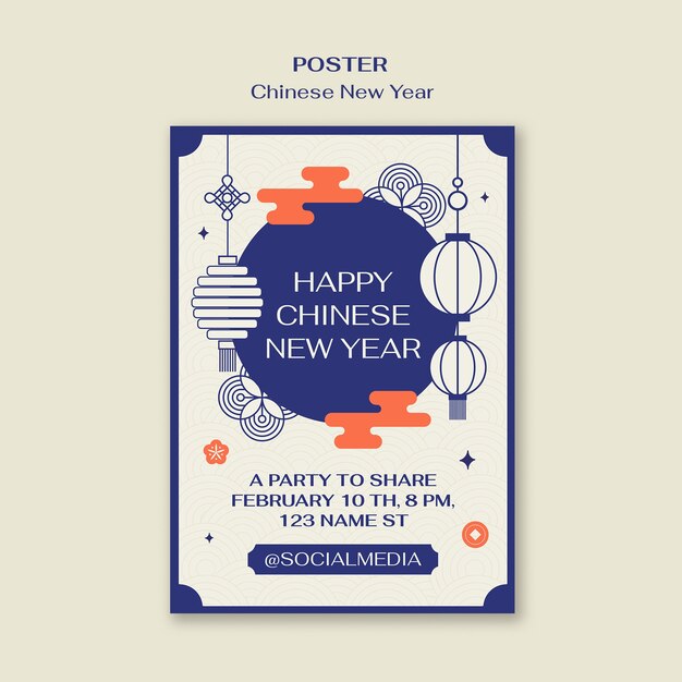 Modelo de celebração do Ano Novo Chinês