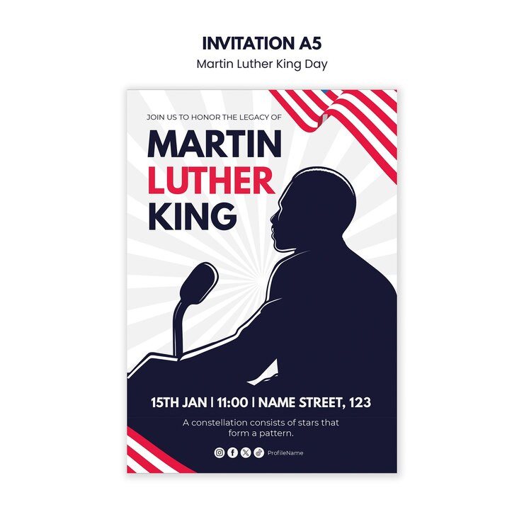 PSD grátis modelo de celebração do dia de martin luther king