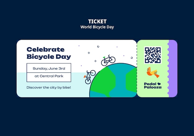 Modelo de celebração do dia mundial da bicicleta