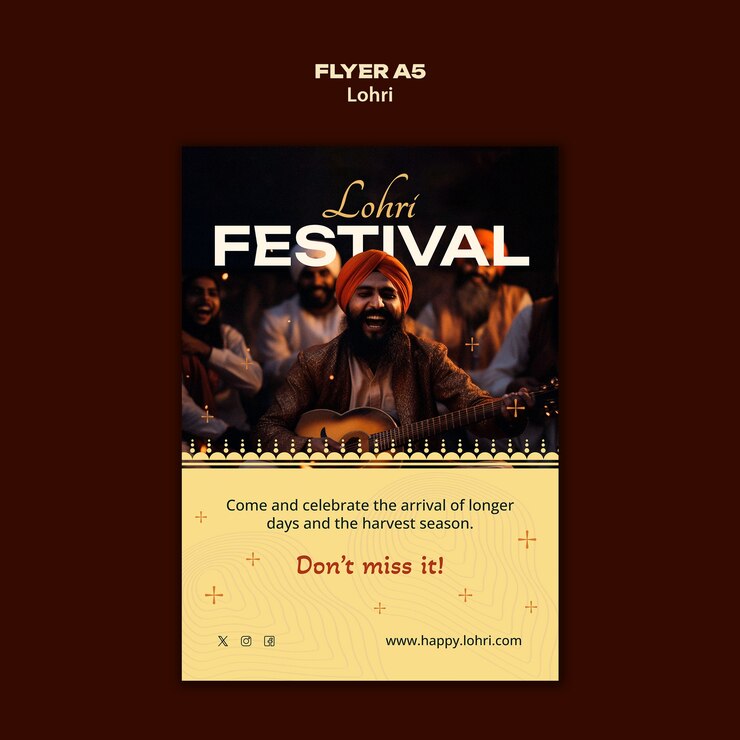 PSD grátis modelo de celebração do festival de lohri
