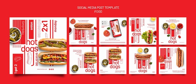 PSD grátis modelo de comida modelo de postagem de mídia social
