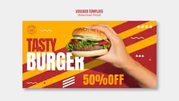 PSD grátis modelo de comprovante de comida americana de hambúrguer saboroso