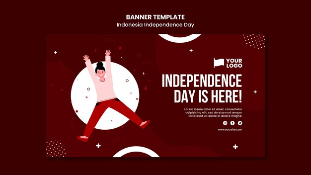 Modelo de conceito de banner do dia da independência da Indonésia