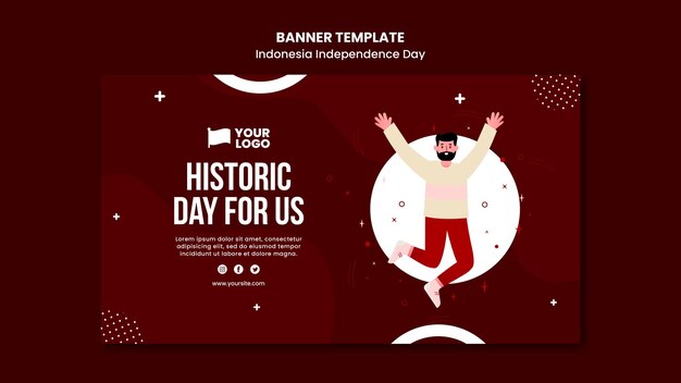 Modelo de conceito de banner do dia da independência da Indonésia