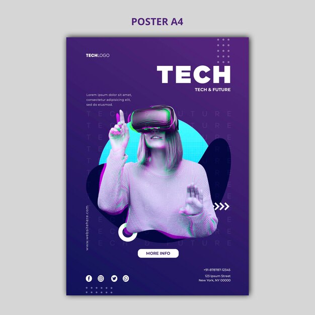 Modelo de conceito de cartaz de tecnologia e futuro