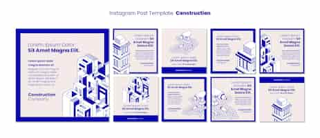 PSD grátis modelo de construção de design plano