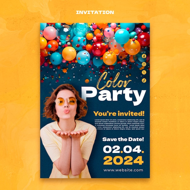 PSD grátis modelo de convite de entretenimento para festas