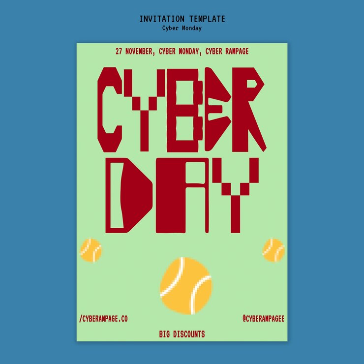PSD grátis modelo de convite de vendas da cyber monday