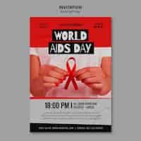 PSD grátis modelo de convite do dia mundial da aids