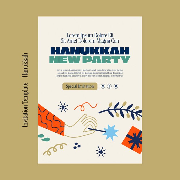 Modelo de convite para celebração de Hanukkah