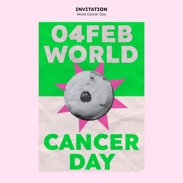 Modelo de convite para o dia mundial do câncer
