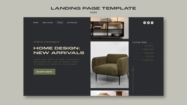 Modelo de decoração para casa de design plano