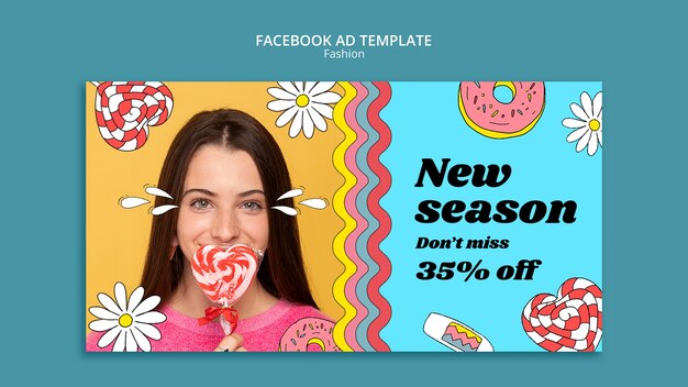 Modelo de design de anúncio de facebook de moda design plano