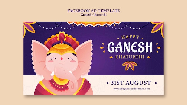 PSD grátis modelo de design de anúncio do facebook ganesh chaturthi