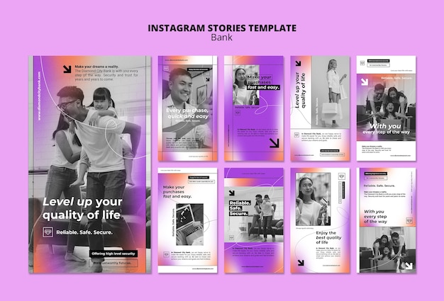 Modelo de design de banco de histórias do instagram