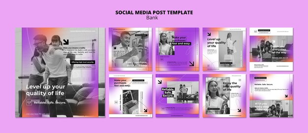 Modelo de design de banco de postagem no Instagram
