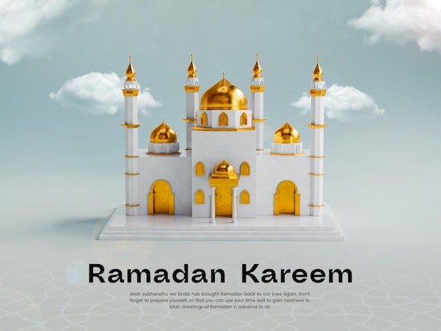 PSD grátis modelo de design de banner 3d ramadan mubarak