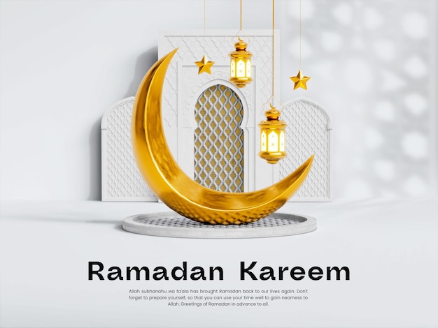 Modelo de design de banner 3d ramadan mubarak